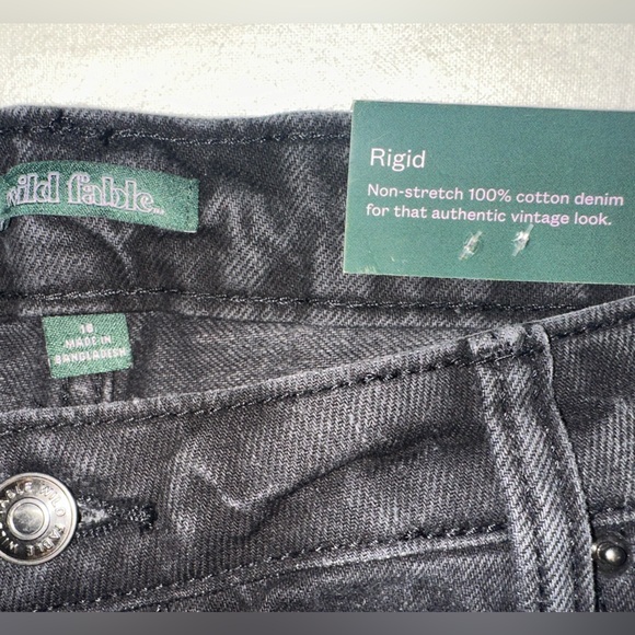 Mid-rise 90s Relaxed Straight Black Wash Jeans Women Sz 16 NWT Rigid wild fable - Picture 4 of 10